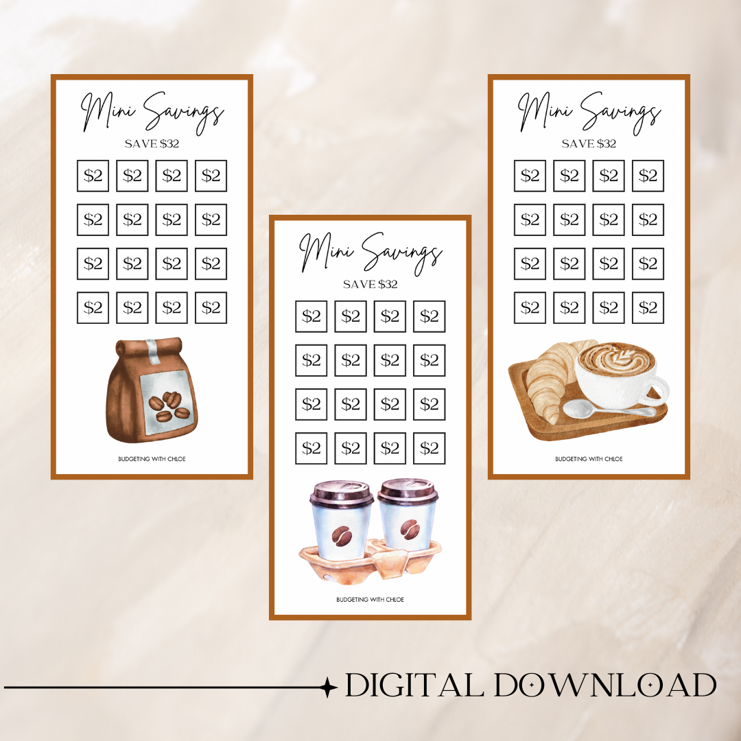 Coffee Mini Savings Challenges DIGITAL DOWNLOAD