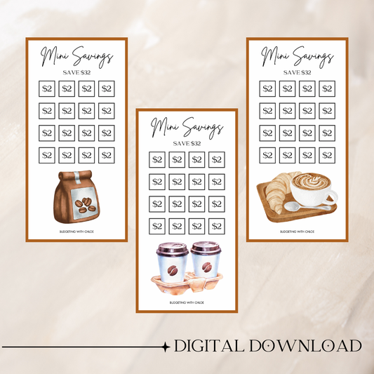 Coffee Mini Savings Challenges DIGITAL DOWNLOAD