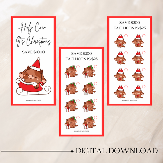 Holy Cow Its Christmas Savings Challenges DIGITAL DOWNLOAD