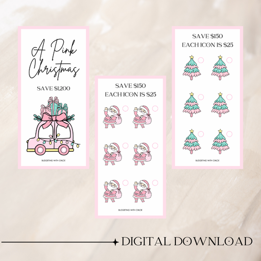 A Pink Christmas Savings Challenges DIGITAL DOWNLOAD