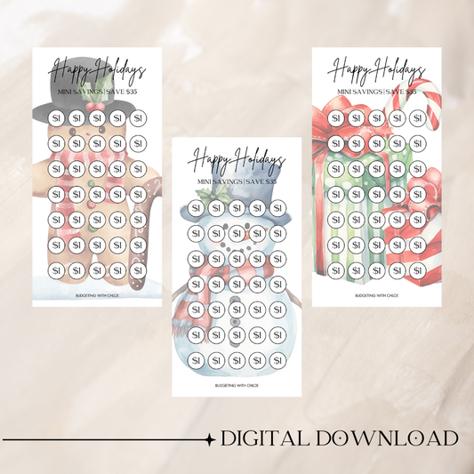 Christmas $1 Mini Savings Challenges DIGITAL DOWNLOAD