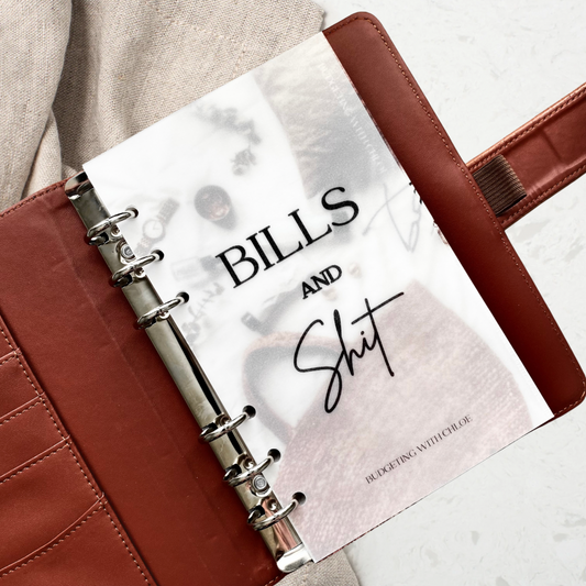 Bills and Shit A6 or A5 Matte Vellum Dashboard