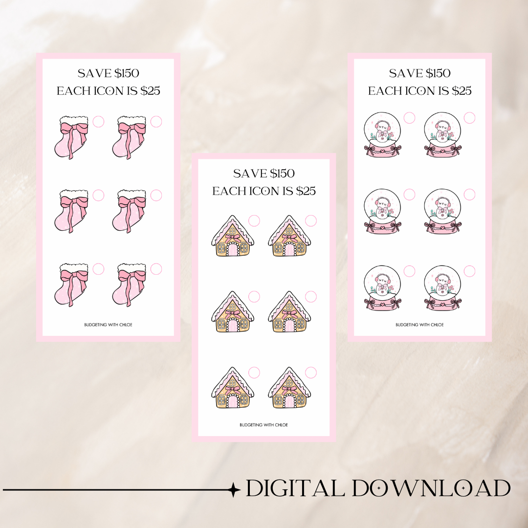 A Pink Christmas Savings Challenges DIGITAL DOWNLOAD