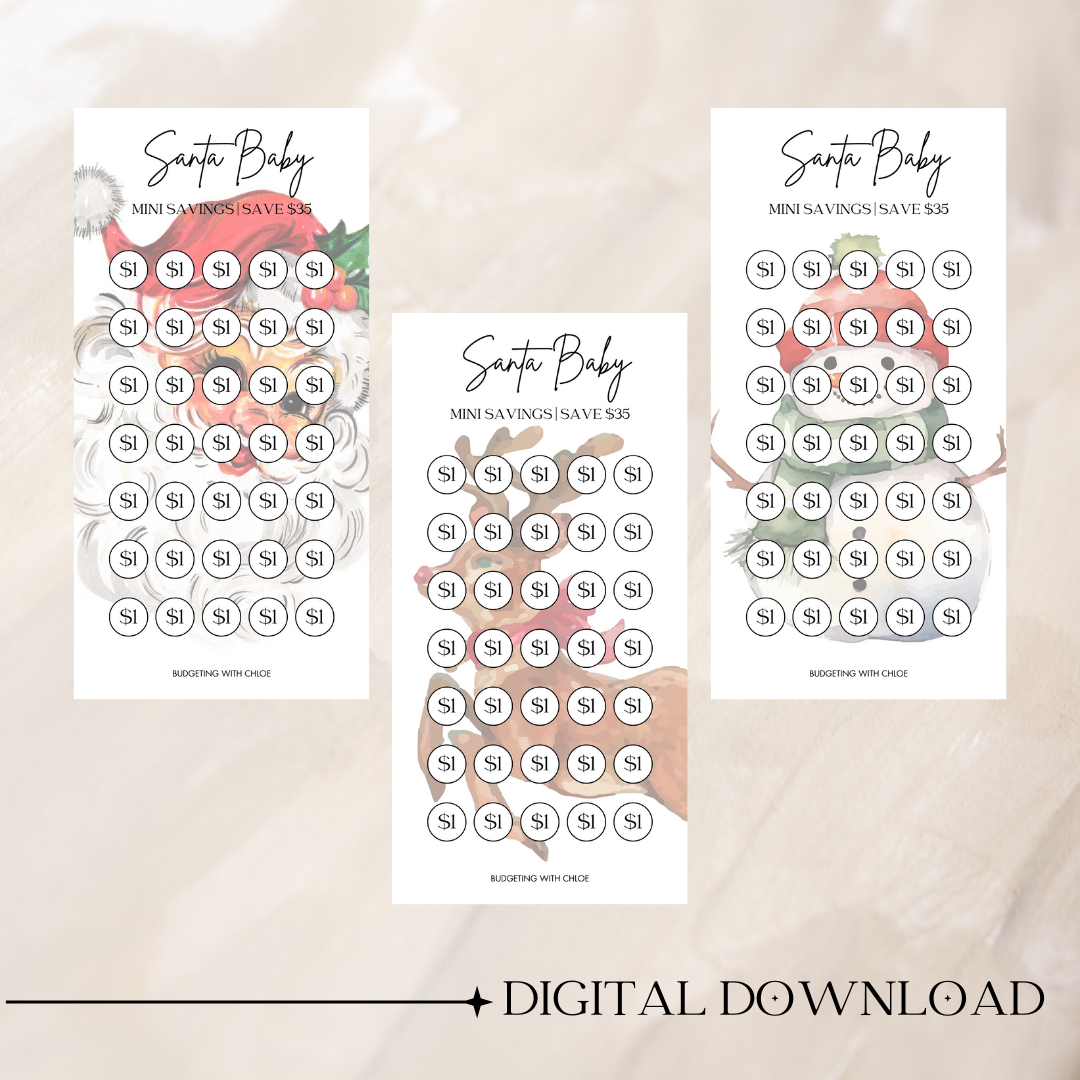 Christmas Time $1 Mini Savings Challenges DIGITAL DOWNLOAD