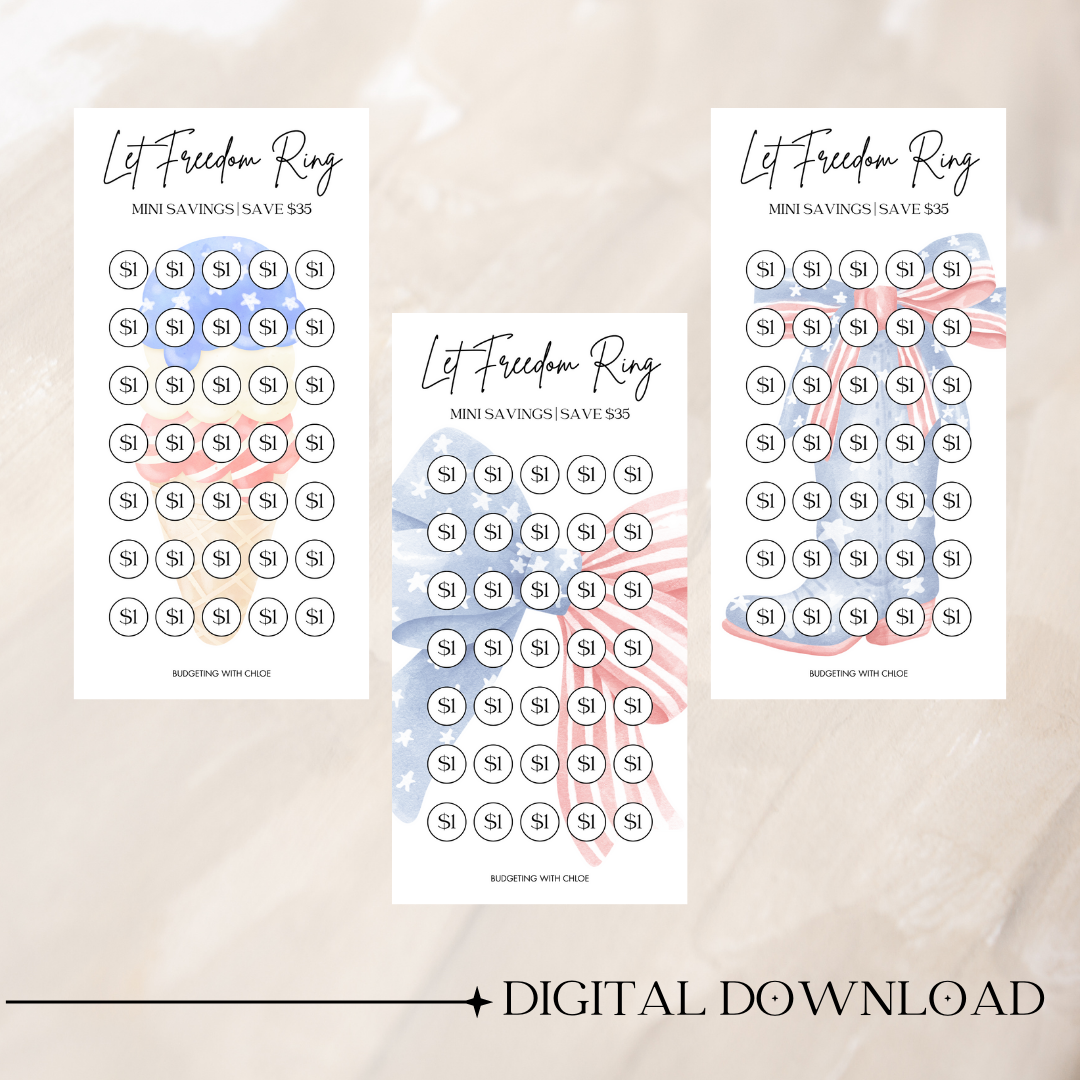 Let Freedom Ring $1 Mini Savings Challenges DIGITAL DOWNLOAD