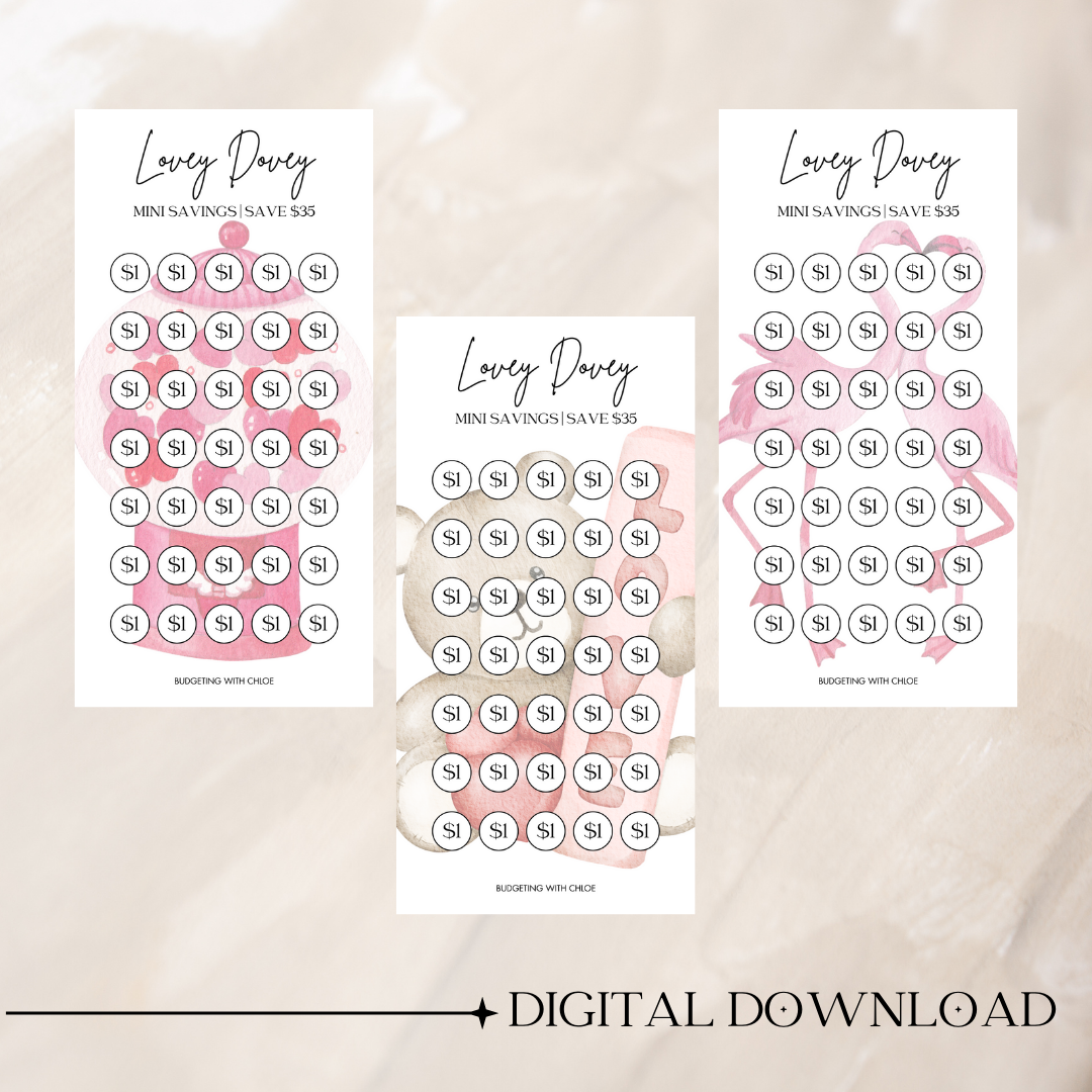 Valentines $1 Mini Savings Challenges DIGITAL DOWNLOAD