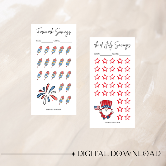 #1 4th of July Savings Challenges DIGITAL DOWNLOAD