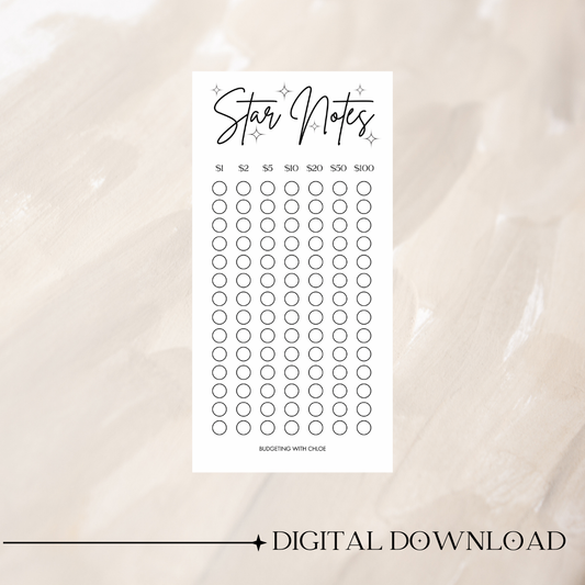 Star Notes Savings Challenges DIGITAL DOWNLOAD