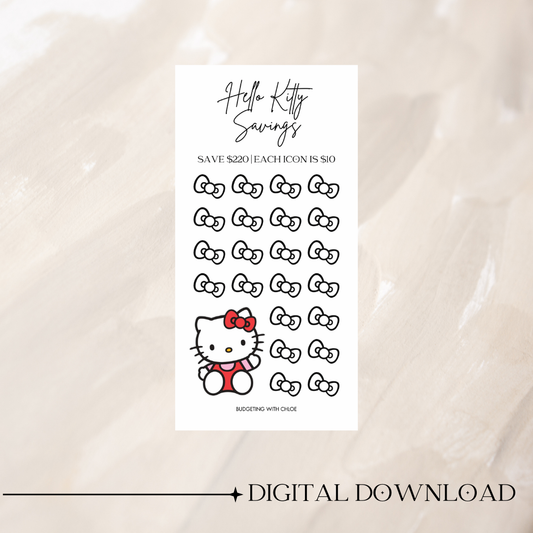 Hello Kitty Savings Challenges DIGITAL DOWNLOAD